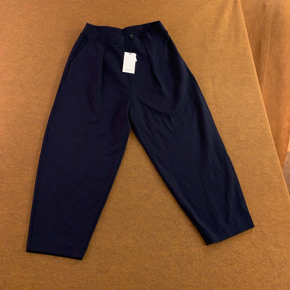 InWear Womens XL Marine Blue PannieIW Pleated Tapered Cropped Pant NWT